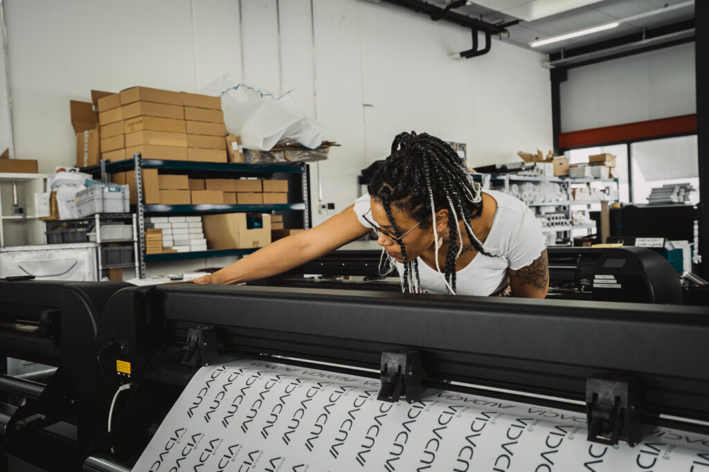 An employee at Audacia working for Stickeryeti's production.